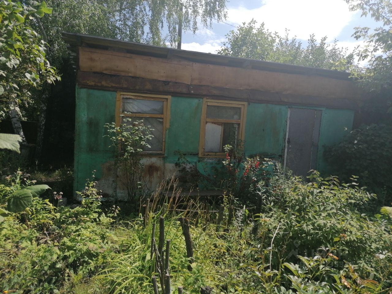 Участок в Липецке, зеленая территория, старый дом, много растительности, тихое место, хороший потенциал для строительства.