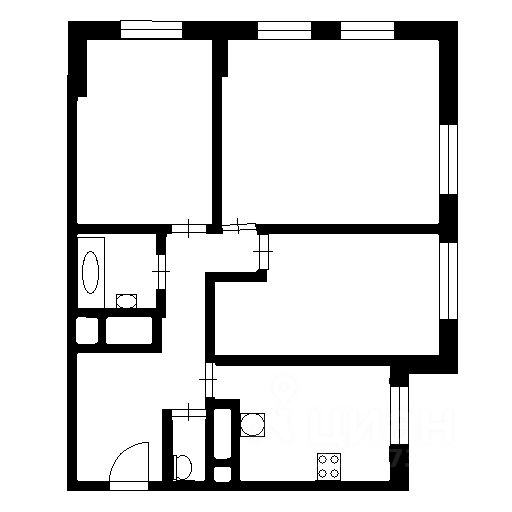 Планировка этой квартиры по данным Циан