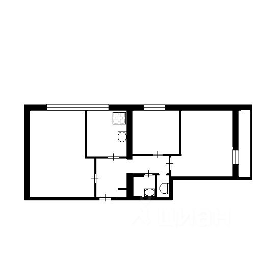 Планировка этой квартиры по данным Циан