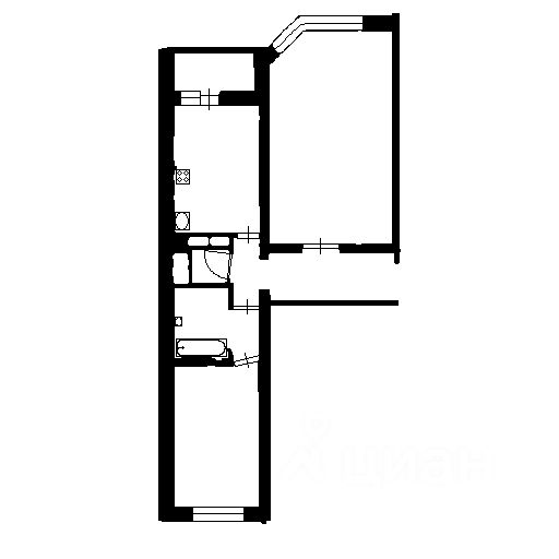 Планировка этой квартиры по данным Циан