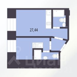 1-комн.кв., 28 м², этаж 2