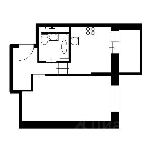 Планировка этой квартиры по данным Циан