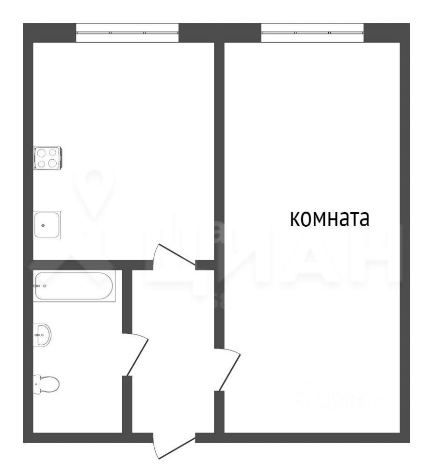 Планировка этой квартиры по данным Циан