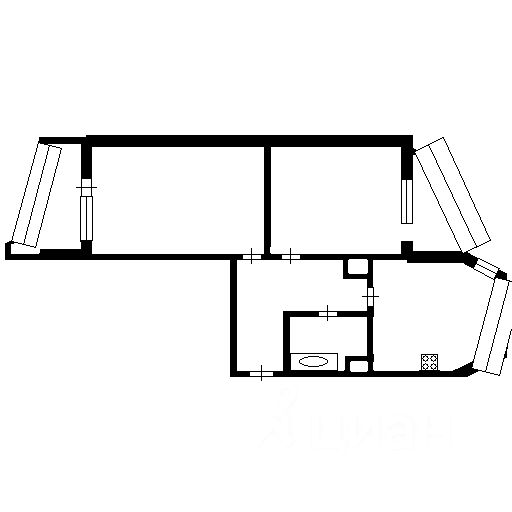 Планировка этой квартиры по данным Циан
