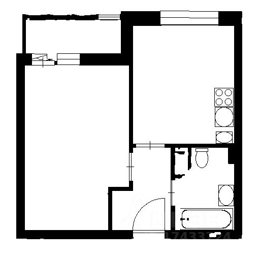 Планировка этой квартиры по данным Циан