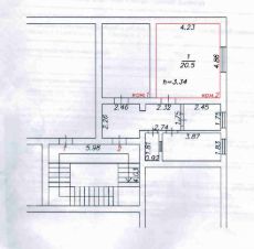 комната 58/21 м², этаж 2