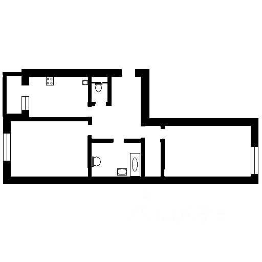 Планировка этой квартиры по данным Циан