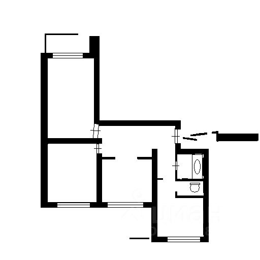 Планировка этой квартиры по данным Циан