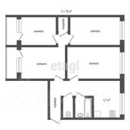 4-комн.кв., 81 м², этаж 3