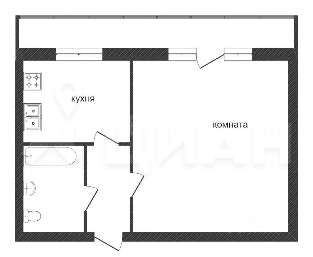Планировка этой квартиры по данным Циан