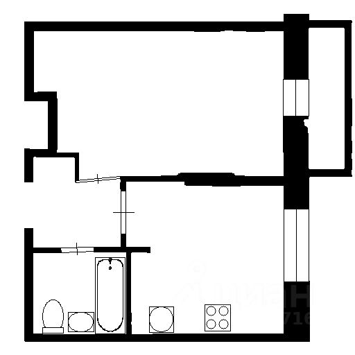Планировка этой квартиры по данным Циан