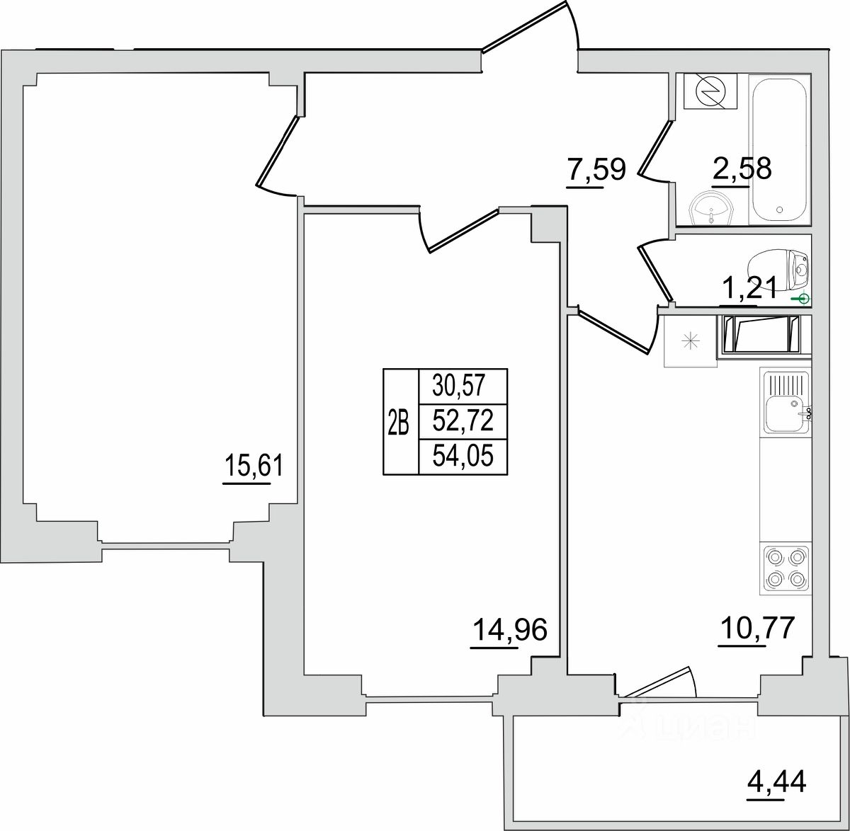 Купить двухкомнатную квартиру 54,1м² ул. Ижорского Батальона, 17, Псков, Псковская  область - база ЦИАН, объявление 283649250