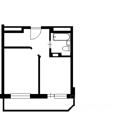 Планировка этой квартиры по данным Циан