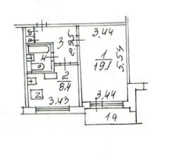 1-комн.кв., 38 м², этаж 14