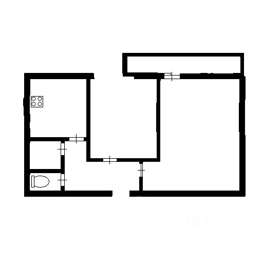 Планировка этой квартиры по данным Циан