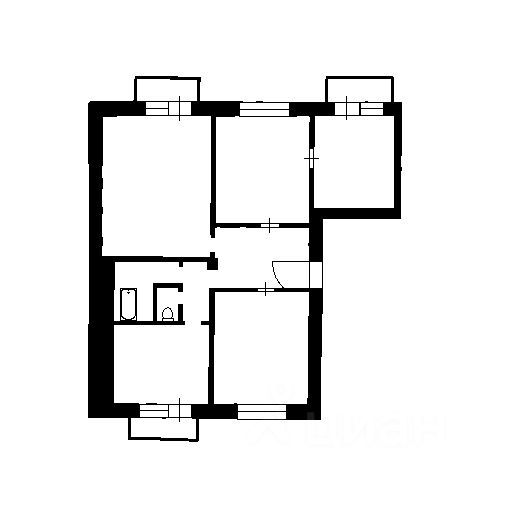 Планировка этой квартиры по данным Циан