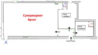 торг. площадь 40 м², этаж 1