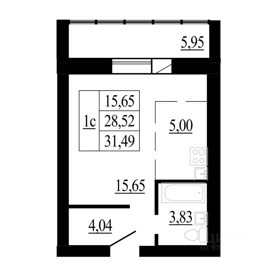 Продаю квартиру-студию 31,5м² 3, Новосибирская область, Новосибирский  район, Каменский сельсовет, Каменка село, Олимпийской славы микрорайон, м.  Золотая Нива - база ЦИАН, объявление 286463471