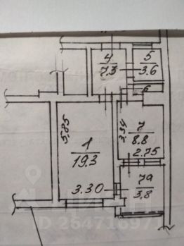 2-комн.кв., 44 м², этаж 4