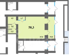 офис 58 м², этаж 1