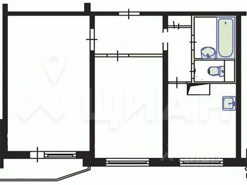 Планировка этой квартиры по данным Циан