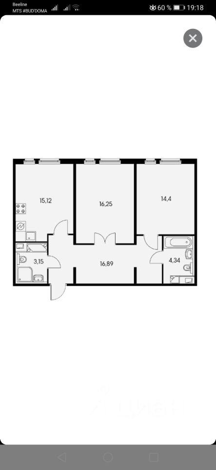 2-комнатная квартира, 68,6 м² — фото 5
