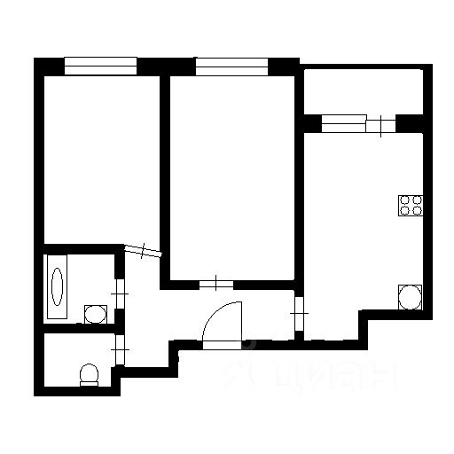 Планировка этой квартиры по данным Циан