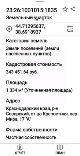 участок 13.0 сот.