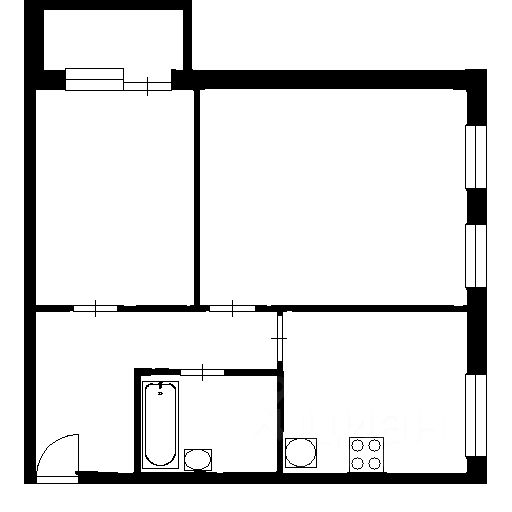 Планировка этой квартиры по данным Циан
