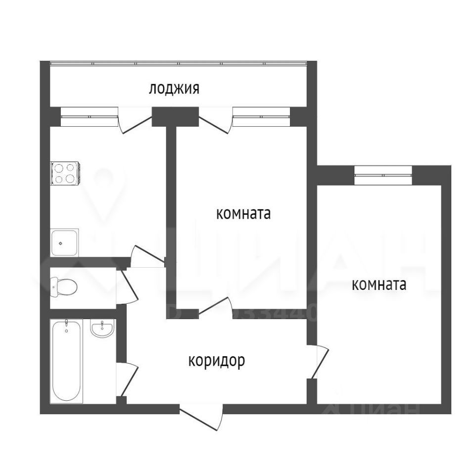 Планировка этой квартиры по данным Циан