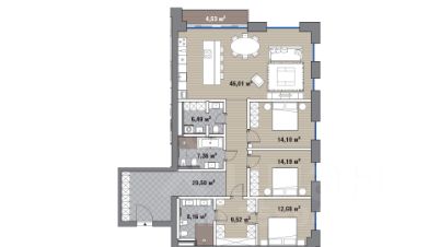 4-комн.кв., 149 м², этаж 8