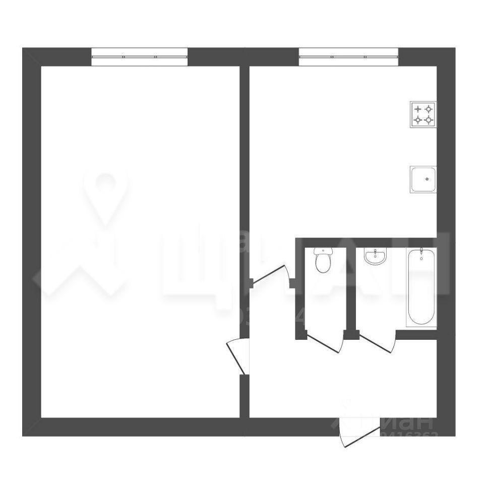 Планировка этой квартиры по данным Циан