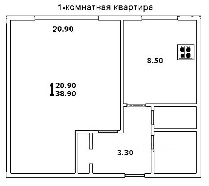 Планировка этой квартиры по данным Циан