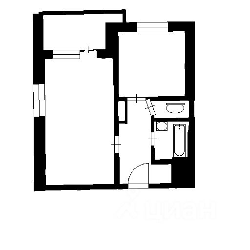 Планировка этой квартиры по данным Циан