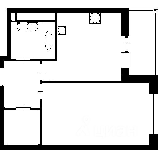 Планировка этой квартиры по данным Циан