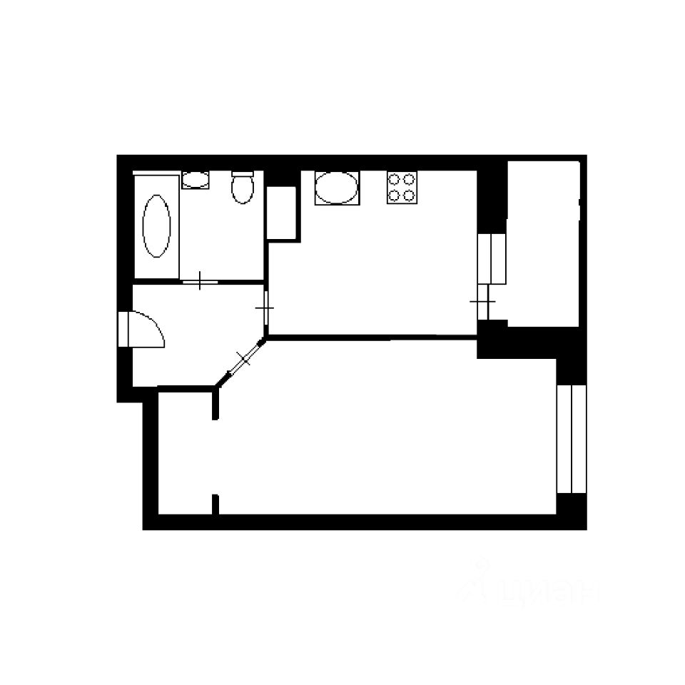 Планировка этой квартиры по данным Циан