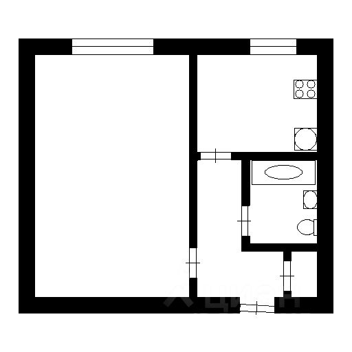 Планировка этой квартиры по данным Циан
