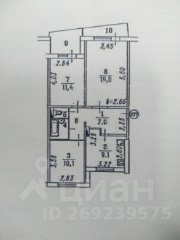 доля 63 м², этаж 3