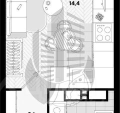 1-комн.кв., 26 м², этаж 21