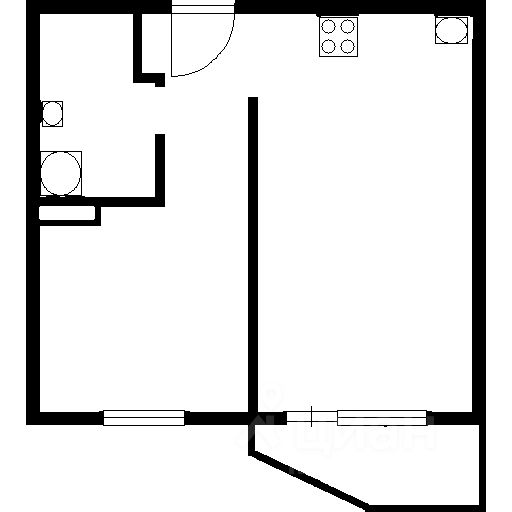Планировка этой квартиры по данным Циан