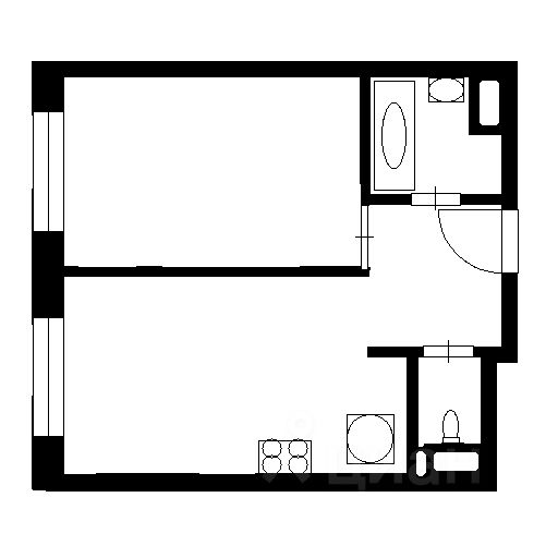 Планировка этой квартиры по данным Циан