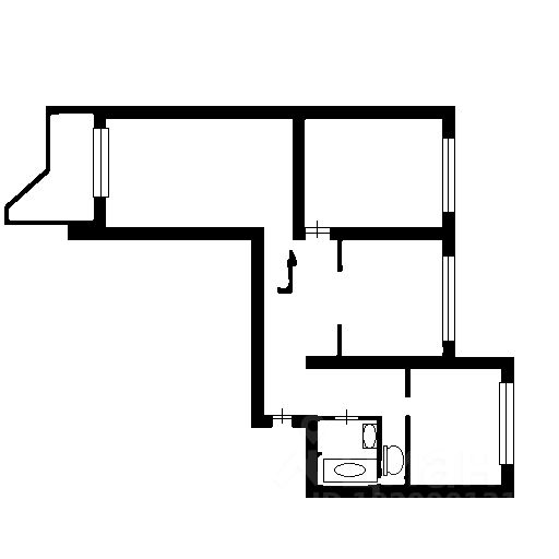 Планировка этой квартиры по данным Циан