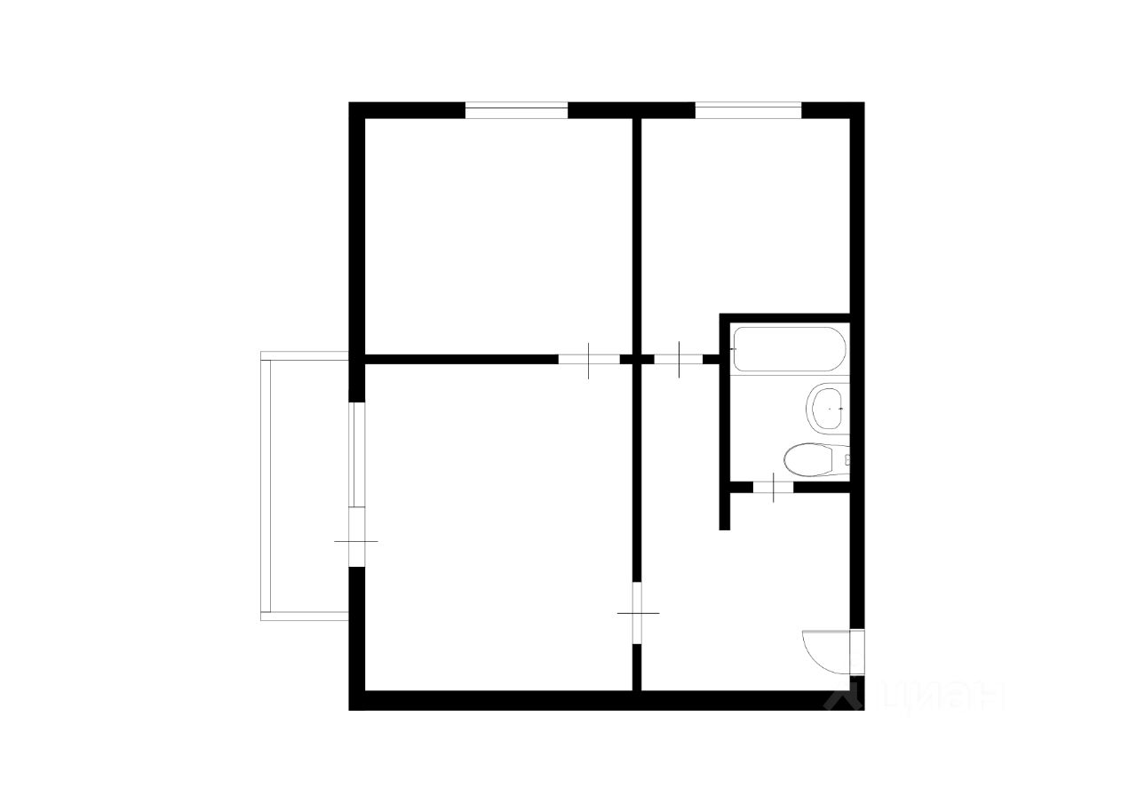 Планировка этой квартиры по данным Циан