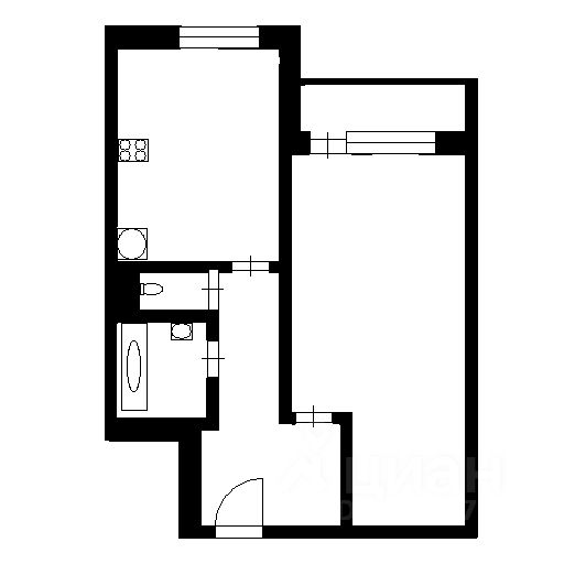 Планировка этой квартиры по данным Циан