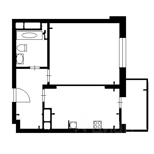 Планировка этой квартиры по данным Циан