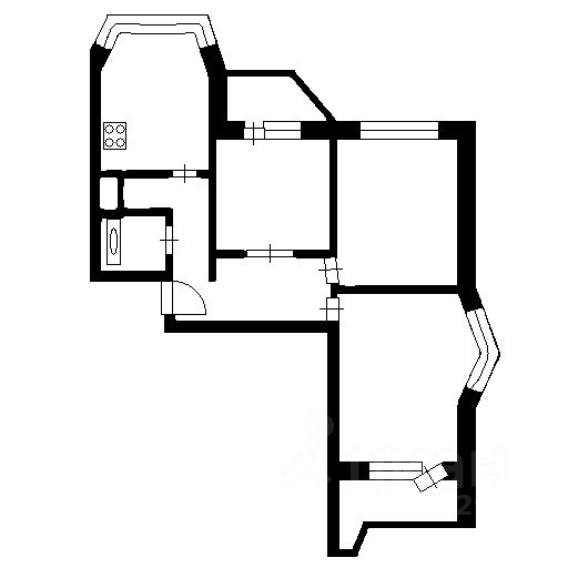 Планировка этой квартиры по данным Циан