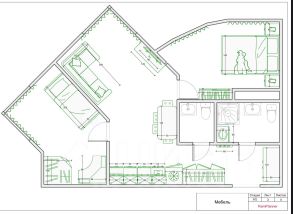 2-комн.кв., 44 м², этаж 3