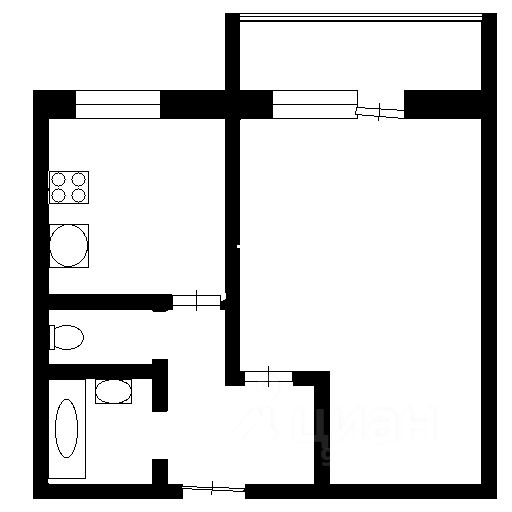 Планировка этой квартиры по данным Циан