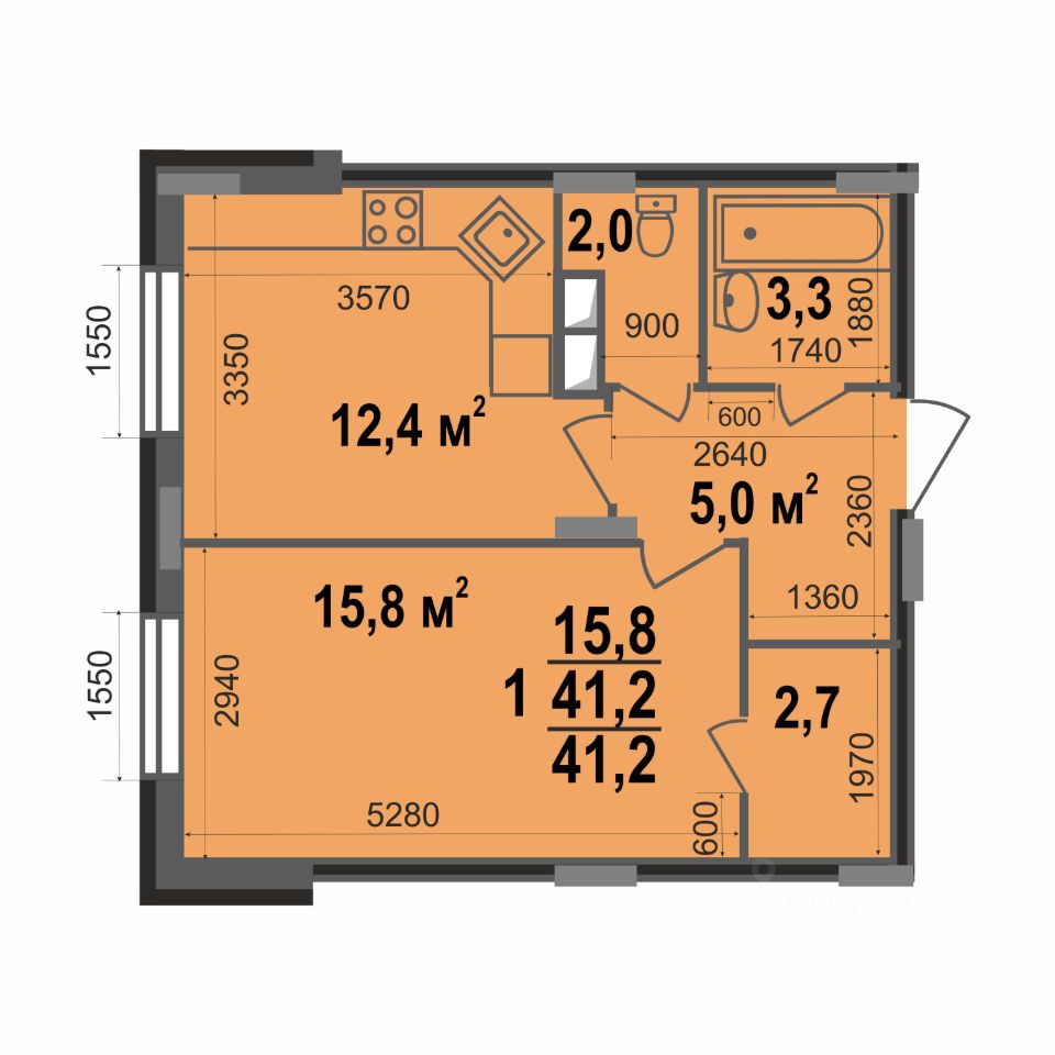 Продажа однокомнатной квартиры 41,2м² Владимир, Владимирская область,  Веризино микрорайон, Веризино лайф жилой комплекс - база ЦИАН, объявление  265377895