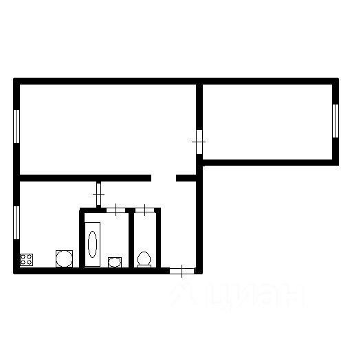 Планировка этой квартиры по данным Циан